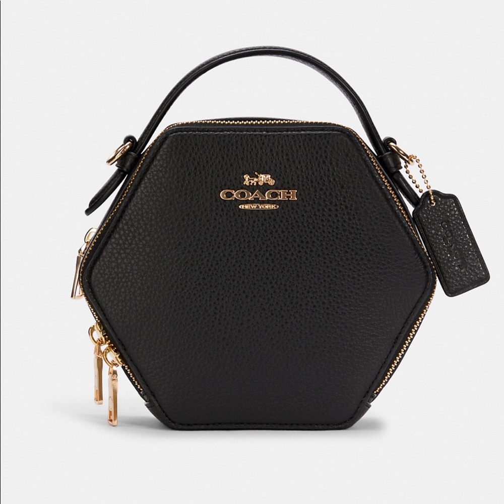 NWT Coach Leather Hexagonal Crossbody